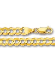 14K Yellow Gold Comfort Curb Chain Bracelet - Width 4.7mm - Length 8.5 Inch