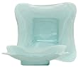 Recycled Art Glass Large White Wing Bowl 14"D, 3"H