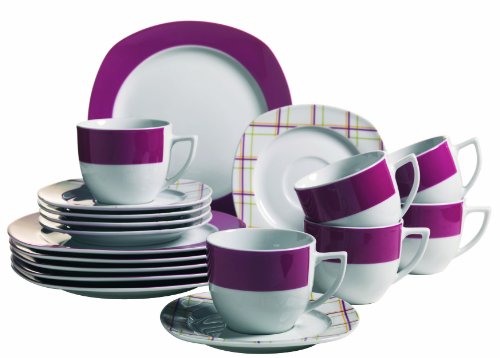 Domestic 924211 Kaffeeservice 18-teilig Familia mit je 6 Tassen, Untertassen und Dessertte Preisvergleich
