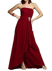 Strapless Chiffon Evening Dress/Bridesmaid Dress/Prom Dress/Party Dress 