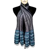 IMAGE OF Neck Wear Women Scarf In Wool Fabric With Beautiful Border (Free Shipping) Scrf0129