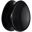 7/8" Concave Pear Obsidian Stone Plug