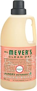Mrs. Meyer's Clean Day 2x HE Liquid Laundry Detergent, Geranium, 64-Ounce Bottles (Pack of 6)