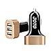 [ USB Car Charger ] JOTO 6.6A/33W 3 Ports USB Car Charger with Smart IC Intelligent High Speed Charging [Metal Series] - Portable Fast Vehicle Charger compatible to Apple and Android devices (iPhone, iPad, Apple Watch, Samsung Galaxy, Galaxy S6, HTC M9, Nexus, Motorola, Nokia, Sony, MP3, GPS, Bluetooth Speaker and More) Mobile Smartphones and Tablets UNIVERSAL Portable Rapid Travel Charger, 3 USB Quick Car Charger Adapter [Gold / Black]
