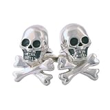Big Skull & Bones Cufflinks, Sterling Silver, handcrafted