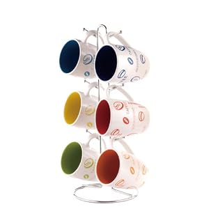 HDS Trading 6 Piece Mug Set With Stand Coffee Coffee Finish – HDS Trading MS30106