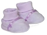Lavender Velour Baby Booties.