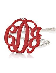 Acrylic 1.6" Monogram Necklace - Custom Made with Silver Chain-Any Color