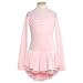 ChloeNoel Girls Pink Velvet Long Sleeve Ice Skating Dress 4-Adult M