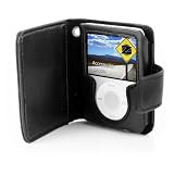 yooZoo Leather Flip Case for Apple iPod Nano 3G with Magentic Enclosure Strap - Midnight Black