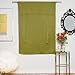 Olive Rod Pocket Thermal Insulated Blackout Tie Up Shade Curtain, 46 Inch Wide by 64 Inch Long Panel
