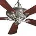 Salon Ceiling Fan with Light Kit in Toasted Sienna Finish: Antique Silver with Rosewood / Walnut Blades