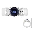 14K White Gold Sapphire and Diamond Ring
