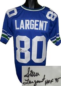 Steve Largent signed Seattle Seahawks Blue TB Prostyle Jersey HOF 95- JSA Hologram