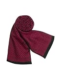 Versace Baroque Ornamental Wool and Silk Long Scarf Wine Red