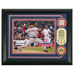 Boston Red Sox Diasuke Matsuzaka Framed Game Used Base With Photo By Highland Mint