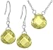 Sterling Silver Yellow Cubic Zirconia Pendant & Earring Set