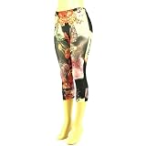 Hot Tattoo Heart Art Capri Calf Leggings Stretchy Black