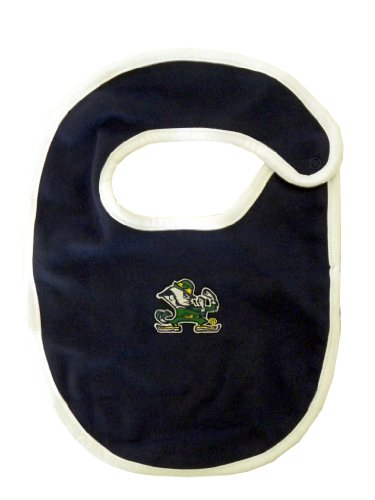 NCAA Notre Dame Newborn Bib Navy Blue and White with Embroidered Fighting Irish LogoB009DMHI9M