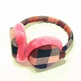 Winter Plaid Ski Earmuff Ear muff Warmer Adjustable Multi Hot Pink