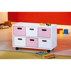 Links 20700810 Schubladen Mobil "Larissa", wei� / rosa