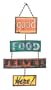 Quality Time Good Food Served Here 4 Piece Rusted Tin Sign with Chain