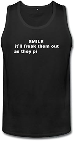 Top Vest Smile It'll Freak Them Out-stylish Cool Black Male Fitness L