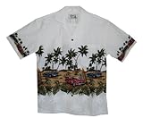 HAWAIIAN MEN'S WOODY MUSTANG SHIRT, L, WHITE