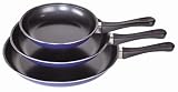 Pfannenset 3er Set blau Grössen D: ca. 20cm/ 25cm/ 30cm