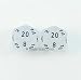 Clear Frosted D20 Dice with Black Numbers Aprox 16mm 2pc Dice Wondertrail WCXPF2001E2