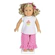 Pink Polka Dot Cupcake 3pc Doll Clothing Set With Headband -- Fits 18" American Girl Doll