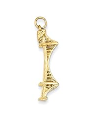 14k Yellow Gold 3-D Golden Gate Bridge Charm
