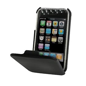 Exspect Hard Flip Leather iPhone 3G/3GS Case Black - EX104