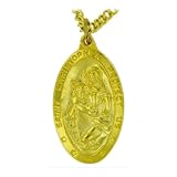 St. Christopher Charms 14k Gold Plated , 24stainless Steel Necklace Chain