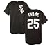 Jim Thome T-Shirt - Chicago White Sox #25 Jim Thome Name and Number S/S Black Tee - XL