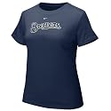 Nike Milwaukee Brewers Navy Blue Ladies Authentic Crew T-shirt