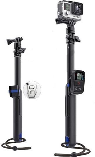 Coobay 39'' Handheld Selfie Stick Pole Extendable Telescopic Monopod Tripod Remote Control Clip for GoPro 4 3+ 3 2 1 SJCAM sj4000 Xiaoyi Camera