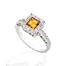 .68 CT GENUINE CITRINE & DIAMOND SQUARE RING 14K
