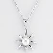 Sterling Silver Freshwater Pearl Sun Necklace- 16 Inches