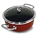 Chantal Copper Fusion 4-Quart Covered Risotto Pan, Chili Red