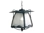 Kenroy Home 70263EP Gaudi Hanging Lantern with Frosted Seeded Glass Panels, Ebony Pearl