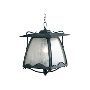 Kenroy Home 70263EP Gaudi Hanging Lantern with Frosted Seeded Glass Panels, Ebony Pearl by Kenroy Home