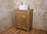 Light Oak Furniture Oak Bathroom Vanity Unit 502
