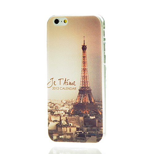 Gel Case Soft Silicon Ultra Thin Back Cover for iPhone 6 4,7" Je Taime Paris Tower with free LCD Screen Protector
