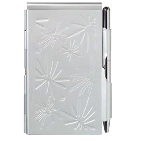 FLIP NOTES book Silver METAL NOTEPAD w pen memo pad nu by Memo Books