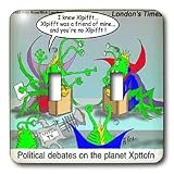 Londons Times Funny Society Cartoons - Alien Political Debates - Light Switch Covers - double toggle switch