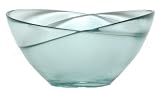 Clear Spanish Recycled Glass Medium Duet Bowl 8 1/2"L x 8"W x 4 1/4"H