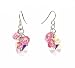 Earrings - E18 - Swarovski Crystal Heart & Pearl Cluster ~ Rose (Pink)