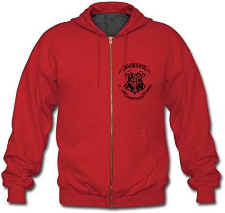 Harry Potter Hogwarts Custom Men's Hoody Zip Hoodie Sweatshirt Jacket Red X-Large