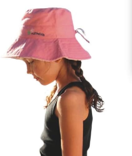 Millymook Girls Reversible Cotton Sun Hat Milly Wide Brim-Pink, UPF50+ (Child 2-5 Years))